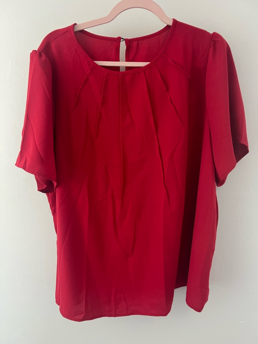 Red Women's Short Sleeve Blouse - Unbranded